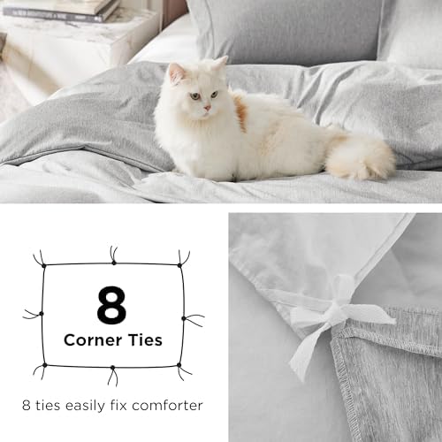 Bedsure Dark Grey Duvet Cover Set 3 Pieces