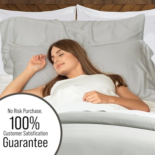 Bella Coterie Bamboo Viscose Queen Duvet Cover Set Grey Mist