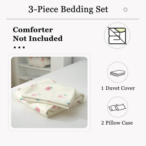 DREAMINGO Strawberry Duvet Cover Twin XL 3 Piece Set