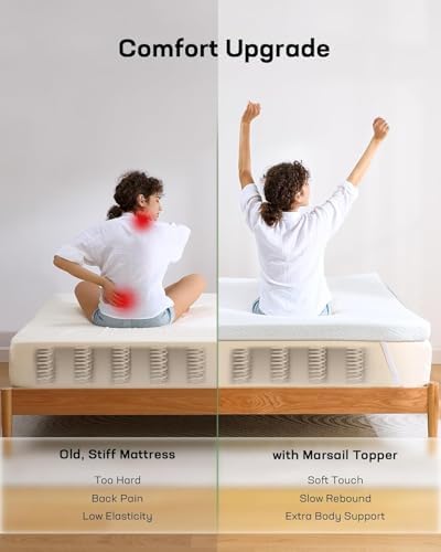 Marsail 3 Inch Gel Memory Foam Mattress Topper Twin XL 1