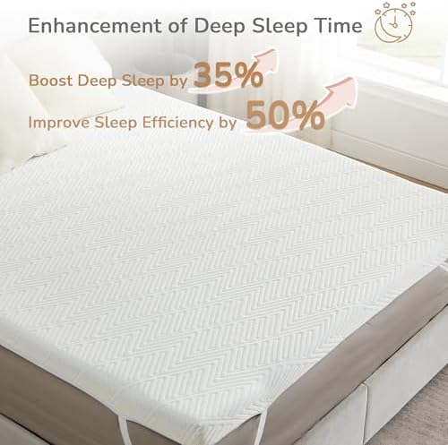 Aiwees 3 Inch Mattress Topper Cooling Memory Foam Back Pain Relief