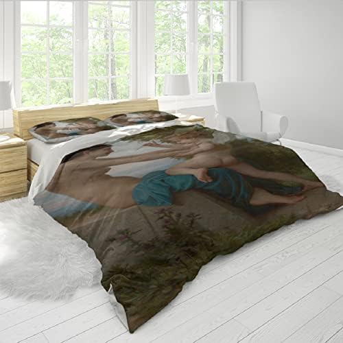 Retro Chic 3pc Duvet Cover Set with Zipper and 4 Ties