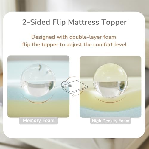 Aiwees 3 Inch Memory Foam Mattress Topper Queen