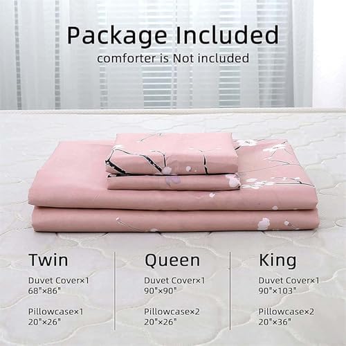 WONGS BEDDING Pink Floral Duvet Cover Set King