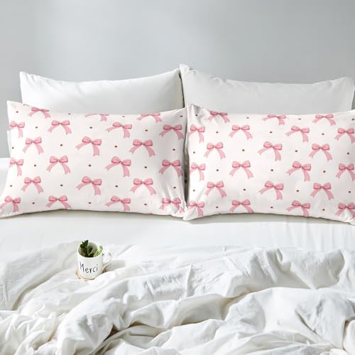 Feelyou Pink Bow Bed Sheet Set for Kids 1