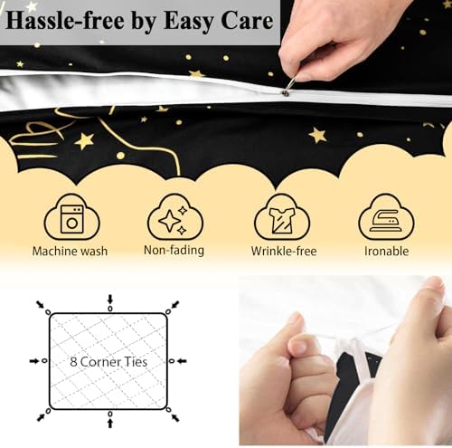 ZHH E-COMMERCE Duvet Cover Set King Kids - Starry Constellation Design