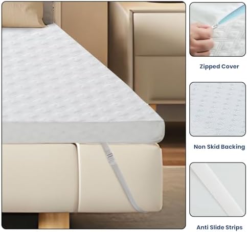EDILLY 3 Inch Cooling Gel Memory Foam Mattress Topper Twin XL 1