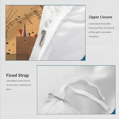 HOBBOY 3-Piece Duvet Cover Set with Zipper Pillowcases 1