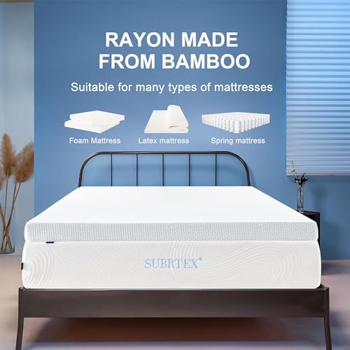 Subrtex 3 Inch Mattress Topper Cover with Zippers Full Size