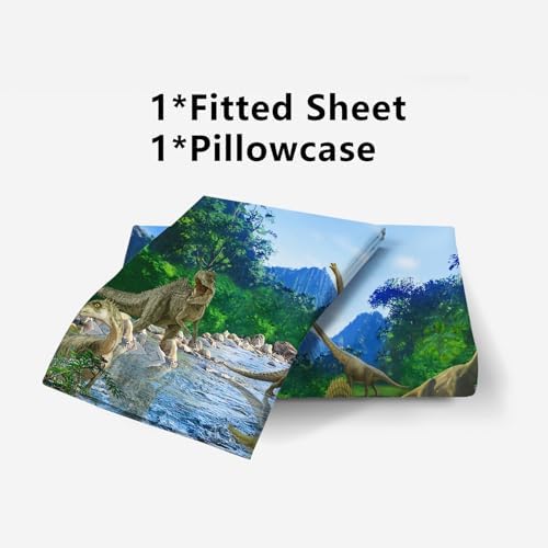 NiuOne Dinosaur Twin Fitted Sheets 2Pcs Set