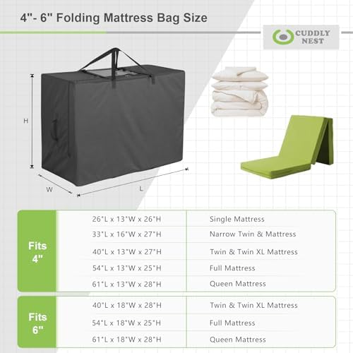 Cuddly Nest Folding Mattress Storage Bag - Black