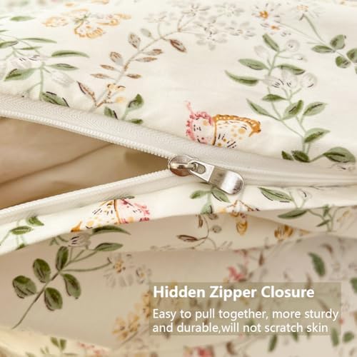 Jolusere Cotton Floral Duvet Cover Set Queen