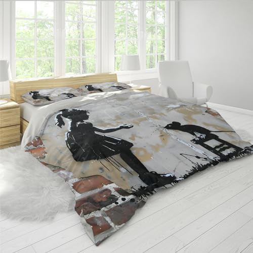 HOBBOY Street Graffiti Art Duvet Cover Set 3 Pieces Twin XL