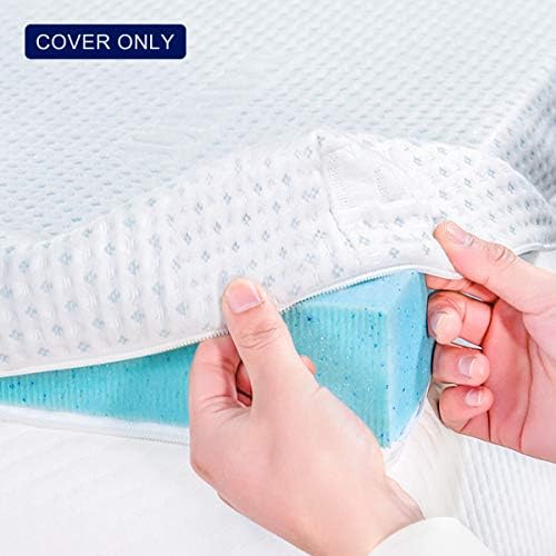 Subrtex 3 Inch Mattress Topper Cover with Zippers Full Size