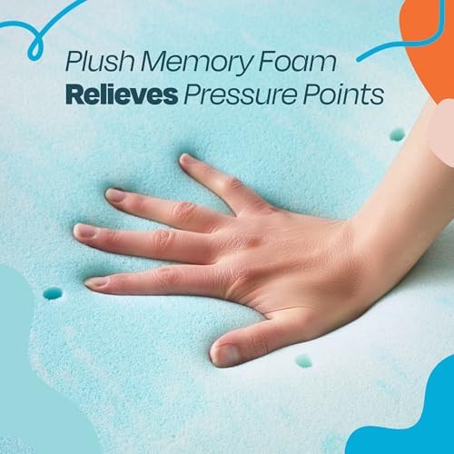 Linenspa 4 Inch Gel Swirl Memory Foam Mattress Topper Cool Comfort