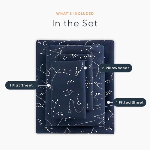 Wake In Cloud - Constellation Star Galaxy Bedding Set Twin Size
