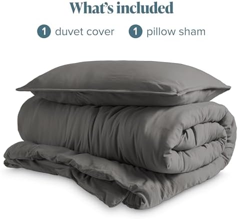 Bare Home Ultra Soft Microfiber Duvet Cover Set with Pillow Sham Grey Twin