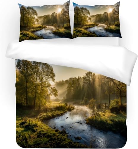 GIPNIAU Kids Duvet Cover Set California King 3 Piece with Zipper