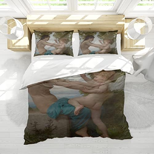 Retro Chic 3pc Duvet Cover Set with Zipper and 4 Ties