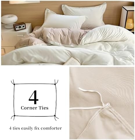 PAJEO Queen Size 3-Piece Duvet Cover Set - Ultra Soft Microfiber