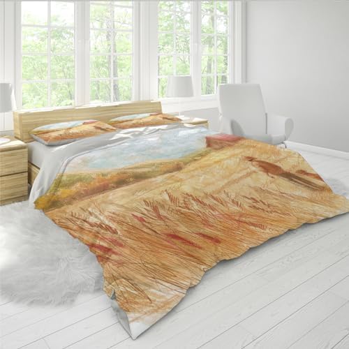 HOBBOY Kids Duvet Cover Set Animal Print Farmhouse
