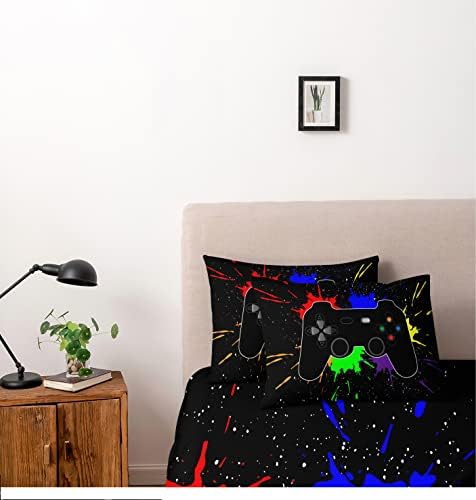 Elnonthy Gaming Duvet Cover Set 3 Piece Full Size Boys Bedding