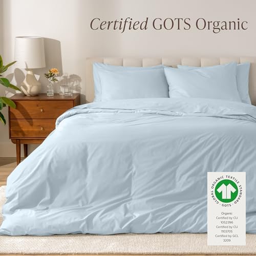 Bare Home Organic Cotton Duvet Cover Set - TwinTwin XL Winter Blue 1