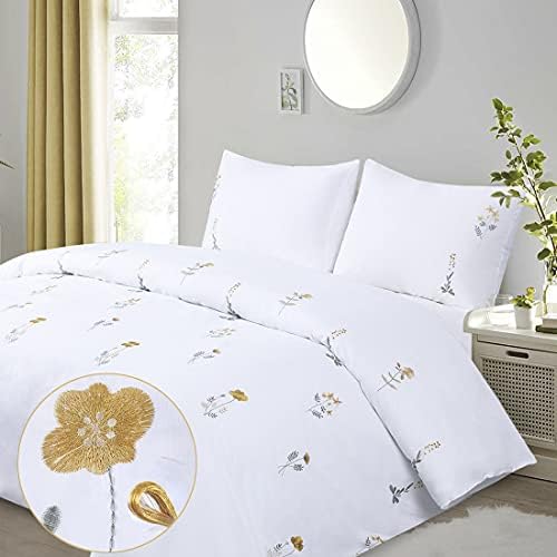 YINFUNG Floral Duvet Cover Set Queen Size 3 Pieces 90x90