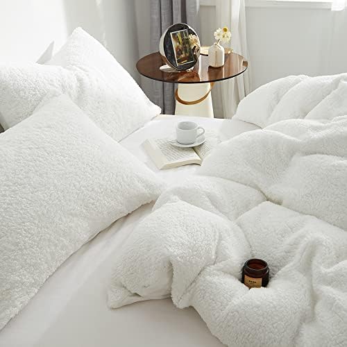 CinYana Sherpa Fleece Duvet Cover Set 5 Piece Reversible