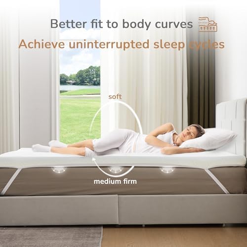 Aiwees 3 Inch Mattress Topper Cooling Memory Foam Back Pain Relief