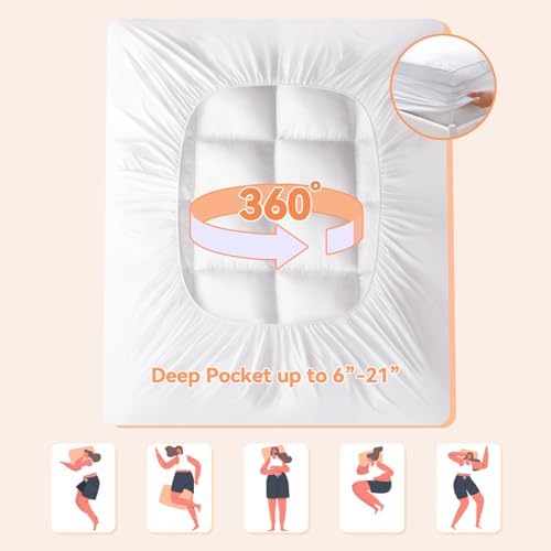 Topllen Twin Mattress Topper for Back Pain Relief