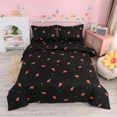 Erosebridal Cute Mushroom Duvet Cover Set Queen Size