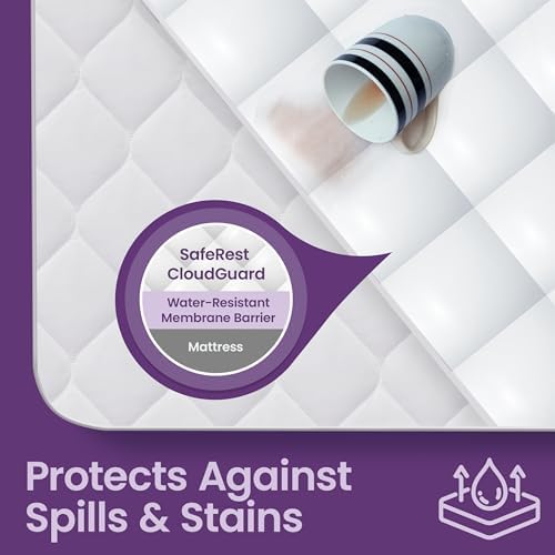 SafeRest CloudGuard Hybrid Mattress Protector - Waterproof Pillow Top