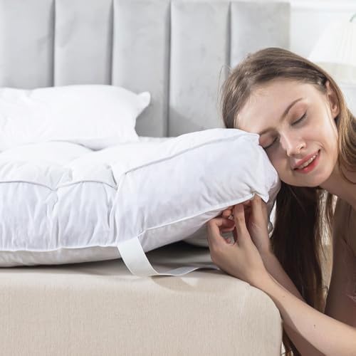 WhatsBedding Feather Bed Mattress Topper Memory Foam with Down Alternative