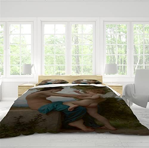 Retro Chic 3pc Duvet Cover Set with Zipper and 4 Ties