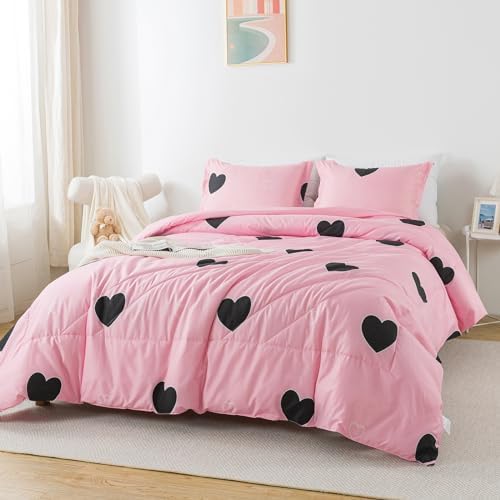 Blush Pink Love Comforter Set King Size