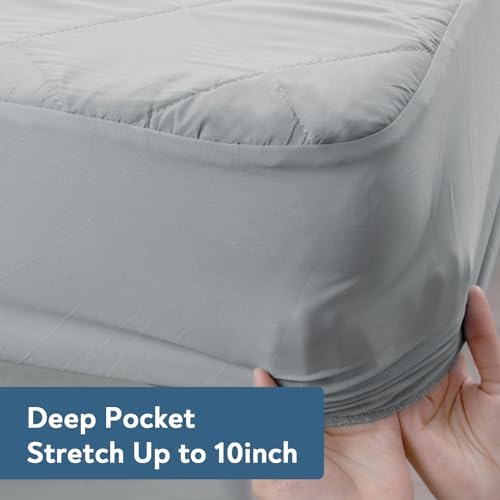 Magik Kover Waterproof Quilted Cot Mattress Pad 30x75 Grey