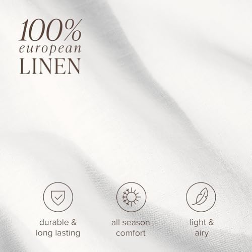 Bare Home Linen Duvet Cover Set - TwinTwin XL Soft White