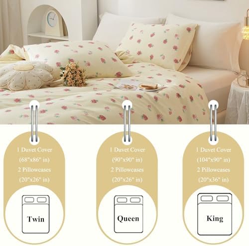 VClife Floral Queen Duvet Cover Set 3 Piece