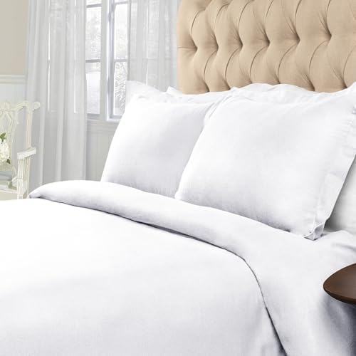 Superior Flannel Cotton Duvet Cover Set Twin White