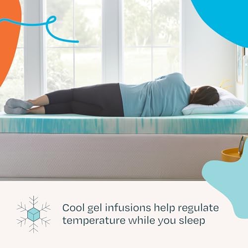 Linenspa 4 Inch Gel Swirl Memory Foam Mattress Topper Cool Comfort
