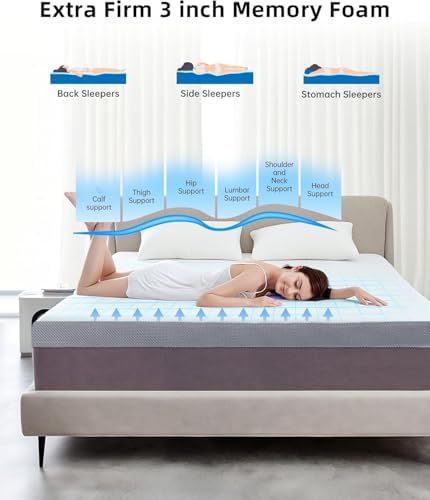 Glendan Mattress Topper - 3 Inch Firm Memory Foam Twin