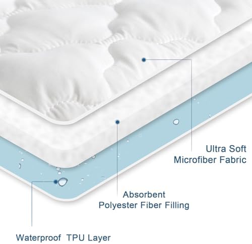 SPRINGSPIRIT 2 Pack Twin Mattress Protector Waterproof Quilted