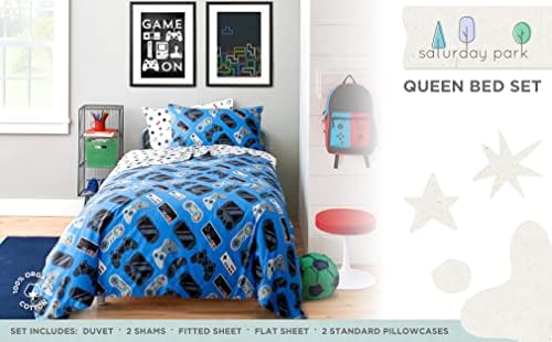 Saturday Park Gamer Queen Bed Set - 7 Piece Organic Cotton