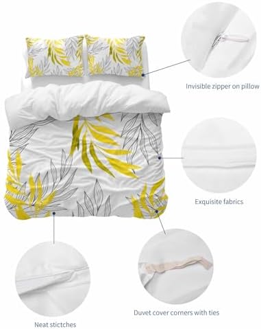 3-Piece Queen Duvet Cover Set with Zipper and Pillow Cases