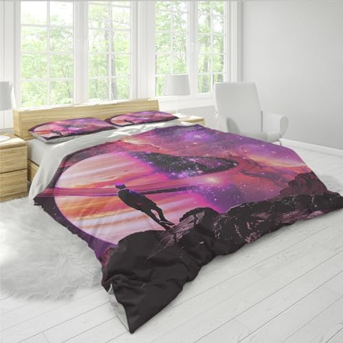 MUKULING Star Boy Duvet Cover Set 3 Pieces Purple