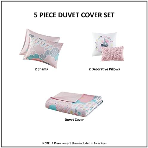 Urban Habitat Kids Cloud Pink Duvet Set 4 Piece