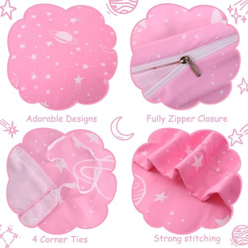 JSD Pink Stars Kids Duvet Cover Set Twin Size 2 Piece