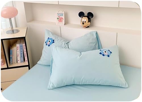 Washed Cotton Cartoon Duvet Cover Set Queen Size