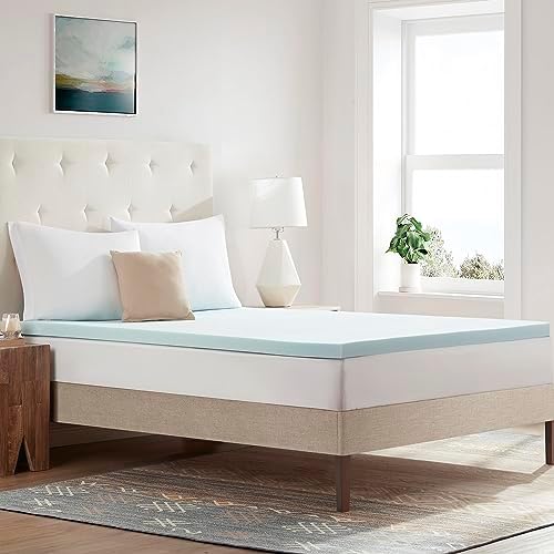 Sweet Home Collection 2 Inch Gel Memory Foam Mattress Topper Queen Blue